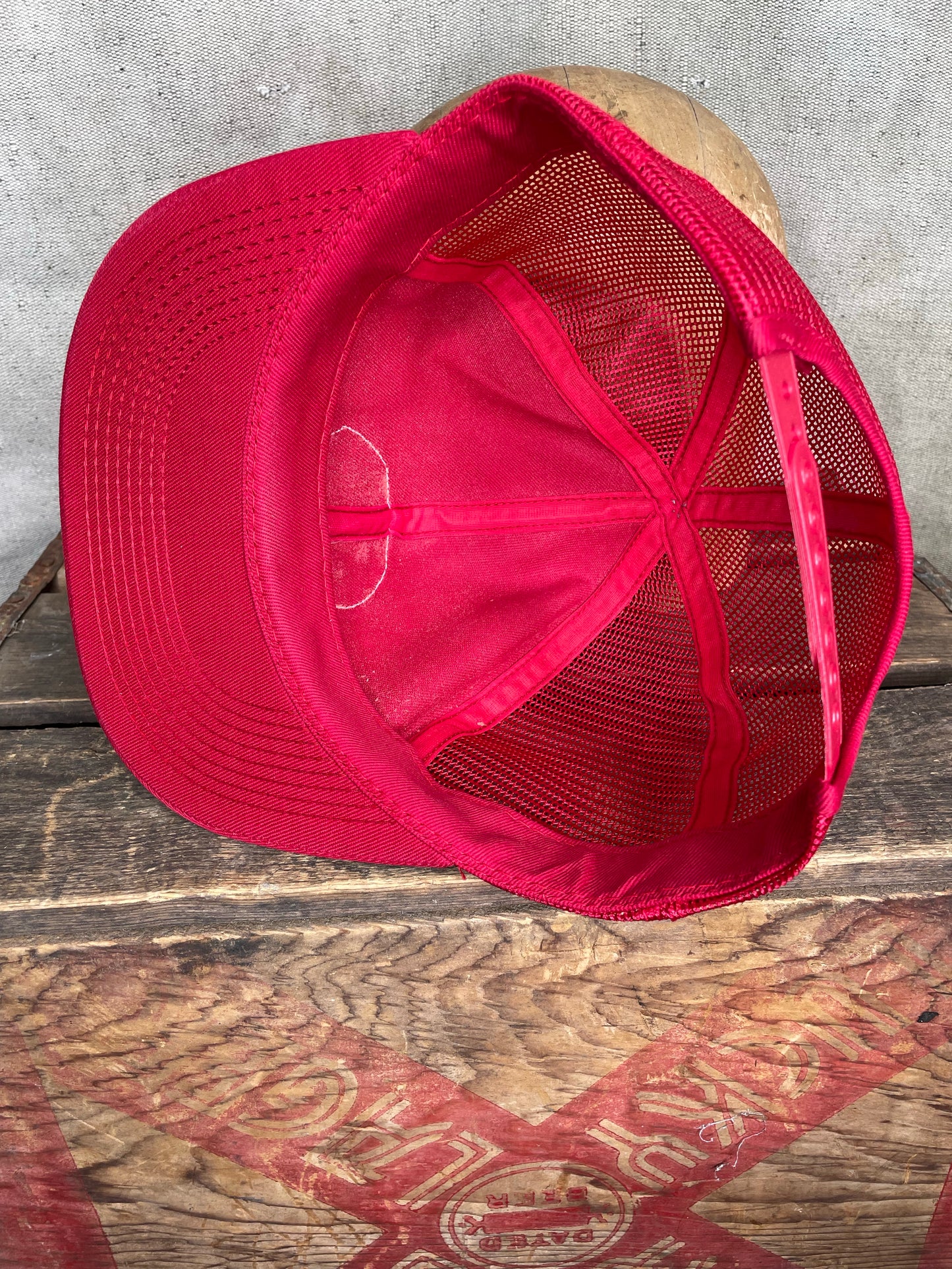 Vintage 80s Red Mesh Farming OXY K Brand Snapback Hat