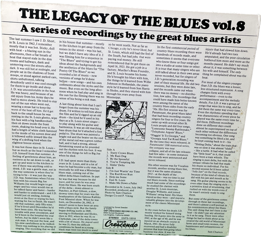 VG VG J.D SHORT LEGACY OF THE BLUES VOL8  1973 Vinyl LP