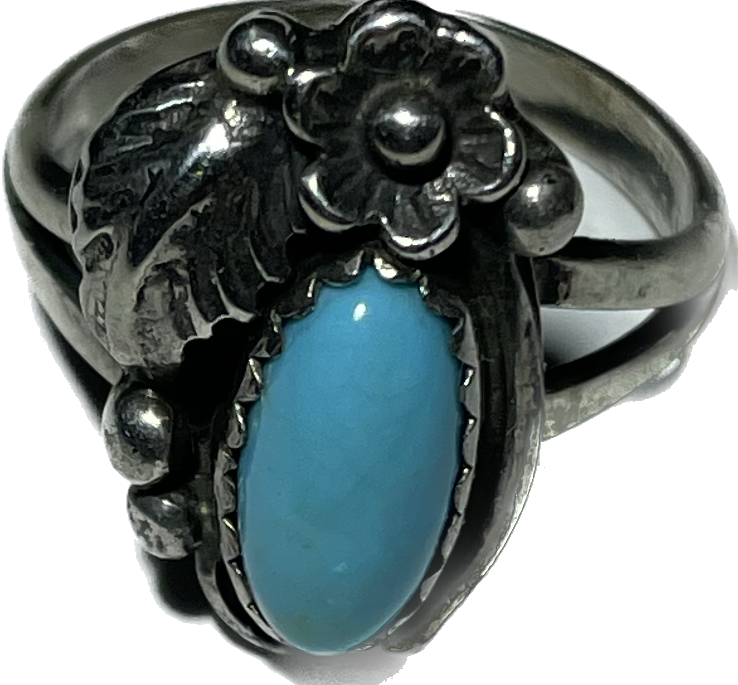 Sz 5 Turquoise Sterling Silver Ring