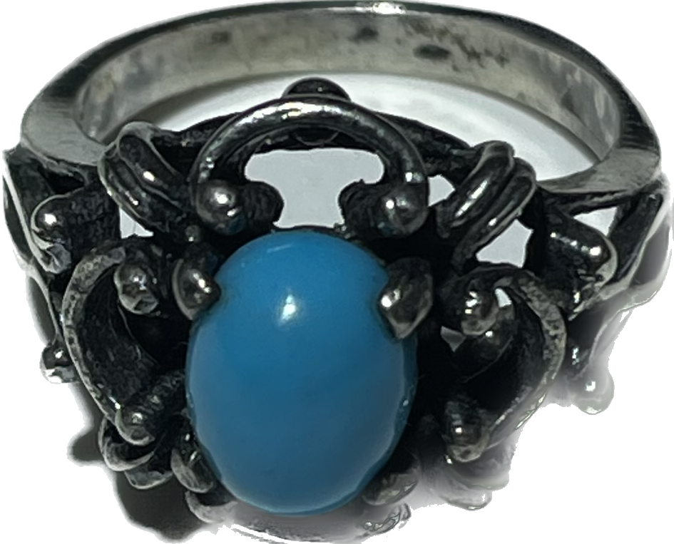 Sz 5.5 Turquoise Sterling Silver Ring