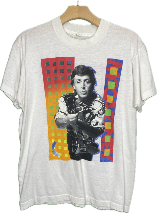 80s 90s Paul McCartney Music Band Concert World Tour T-Shirt Vintage Sz Medium/Large