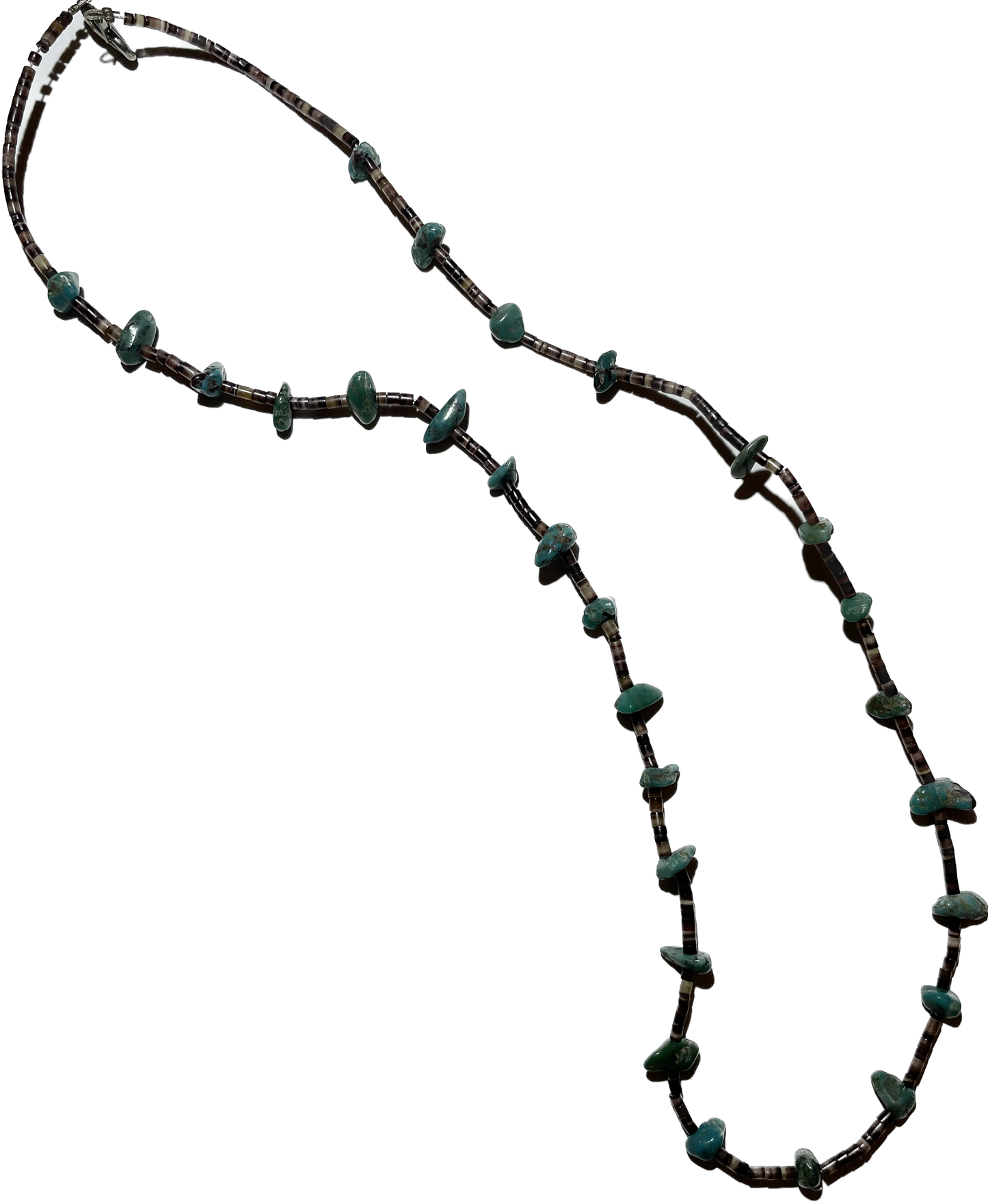 22” Turquoise Nugget And Bead Native American Necklace