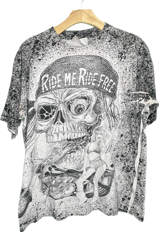 L/XL Morbid Rags Artist Spike Ride Me Ride Free Motorcycle Chopper T-Shirt
