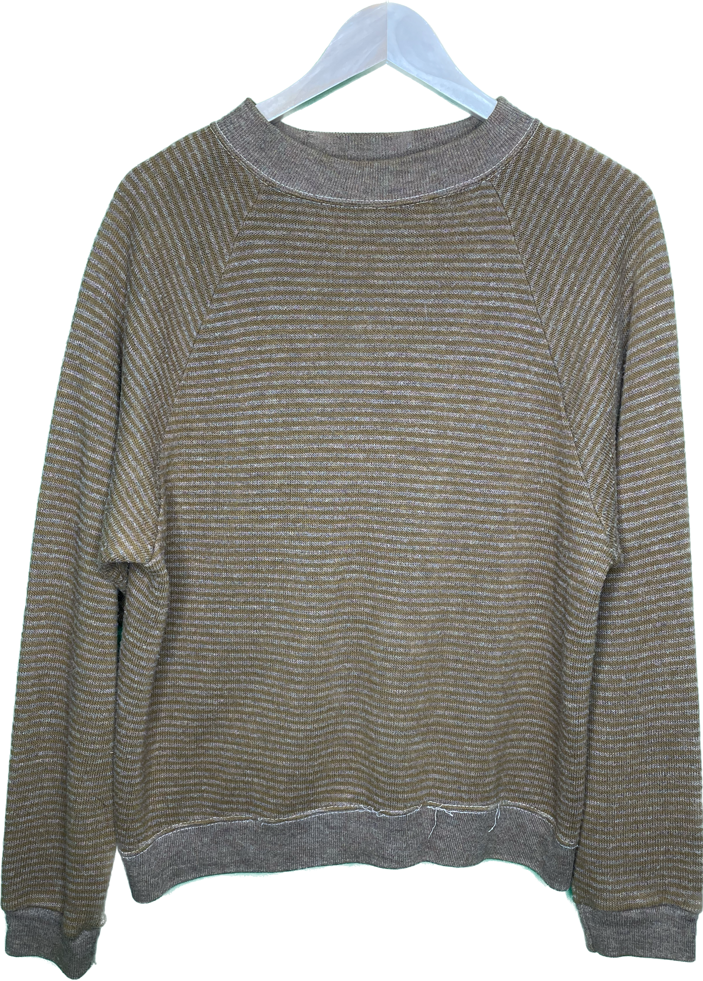 L 70s Brown Stripe Sweatshirt