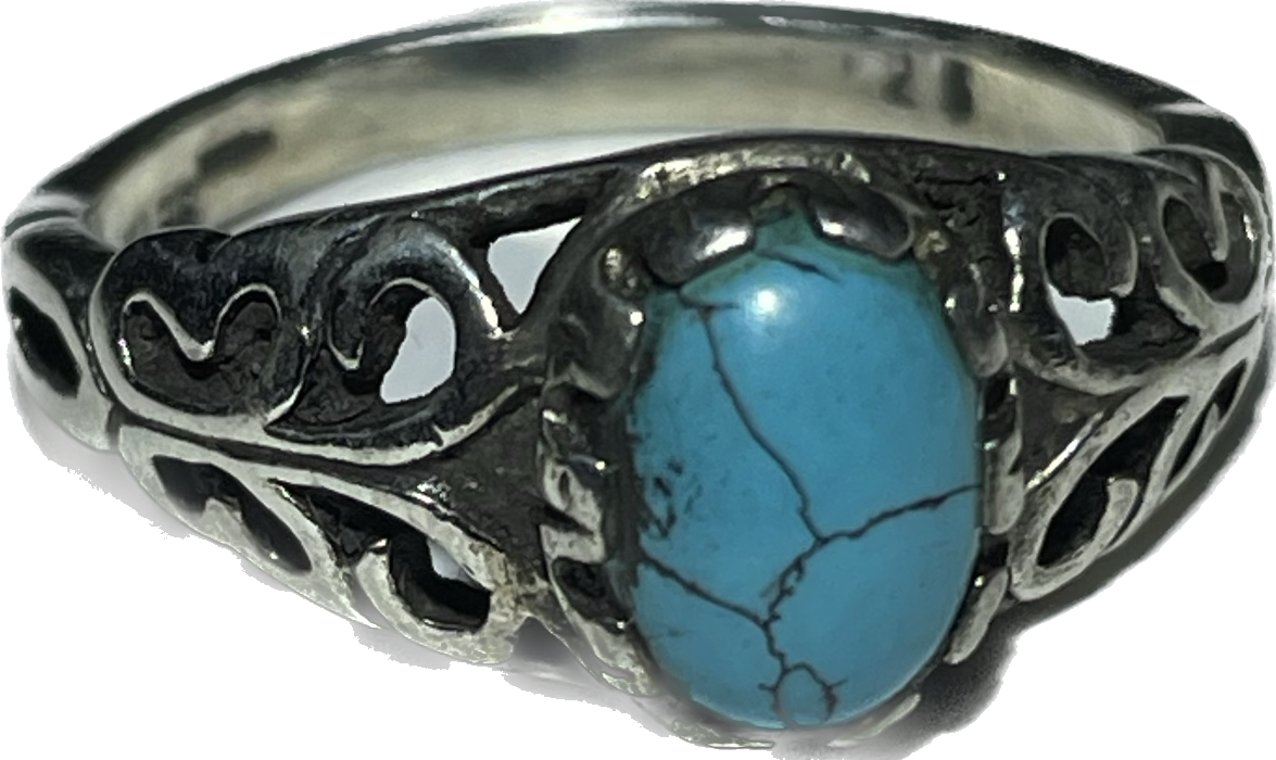 Sz 7 Turquoise Sterling Silver Ring