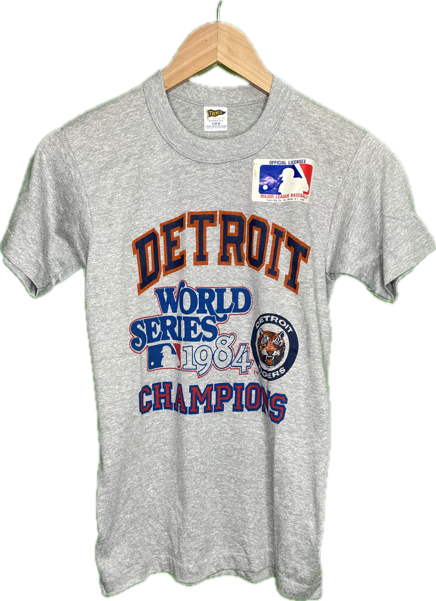 80s Detroit Tigers 1984 World Series Champions NOS T-Shirt Vintage Sz XSmall