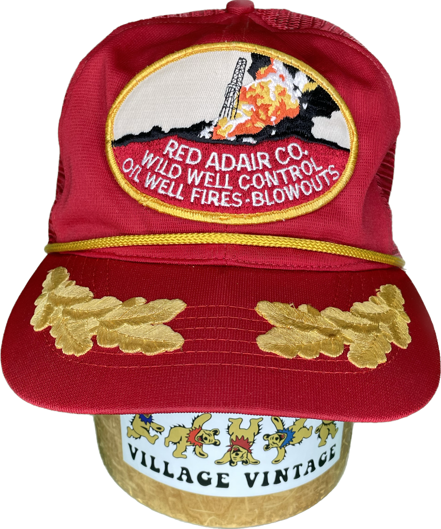 Vintage Red Adair Oil Well Fire Co Oak Cluster Trucker SnapBack Hat