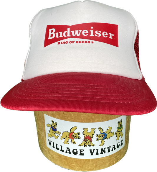 Vintage 90s Budweiser Beer  Foam SnapBack Trucker Dad Hat