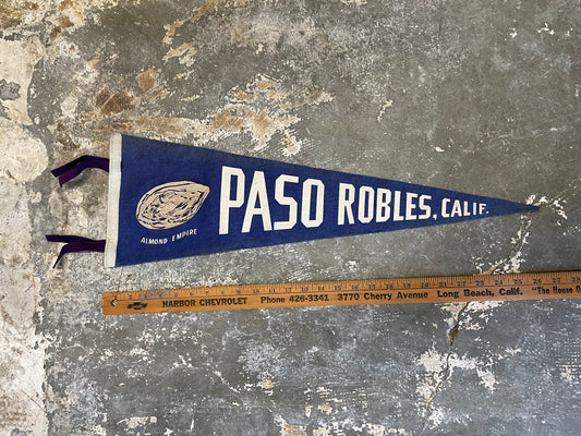 Vintage 40s 50s Paso Robles California Pennant Almond Empire