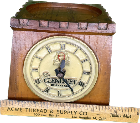 Vintage Glenlivet Whiskey Clock Bar Bottle Display Advertising