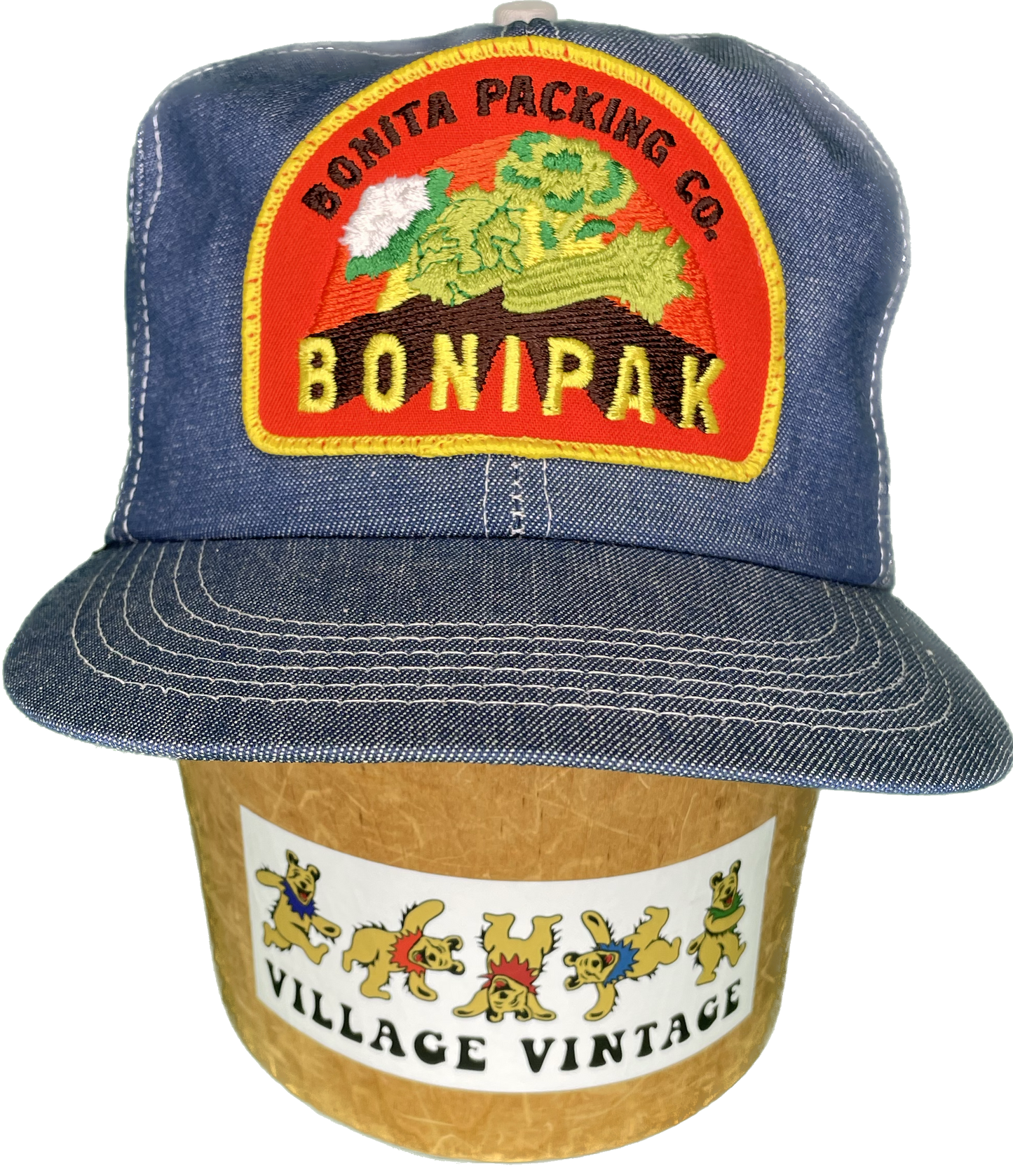 Vintage 80s Bonita Packing Farming Denim Trucker SnapBack Hat