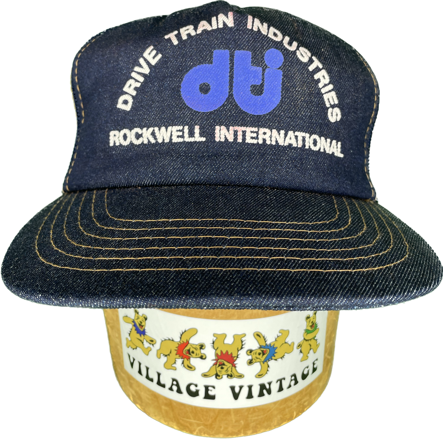 Vintage Denim Drive Train Industries Snapback Trucker Hat