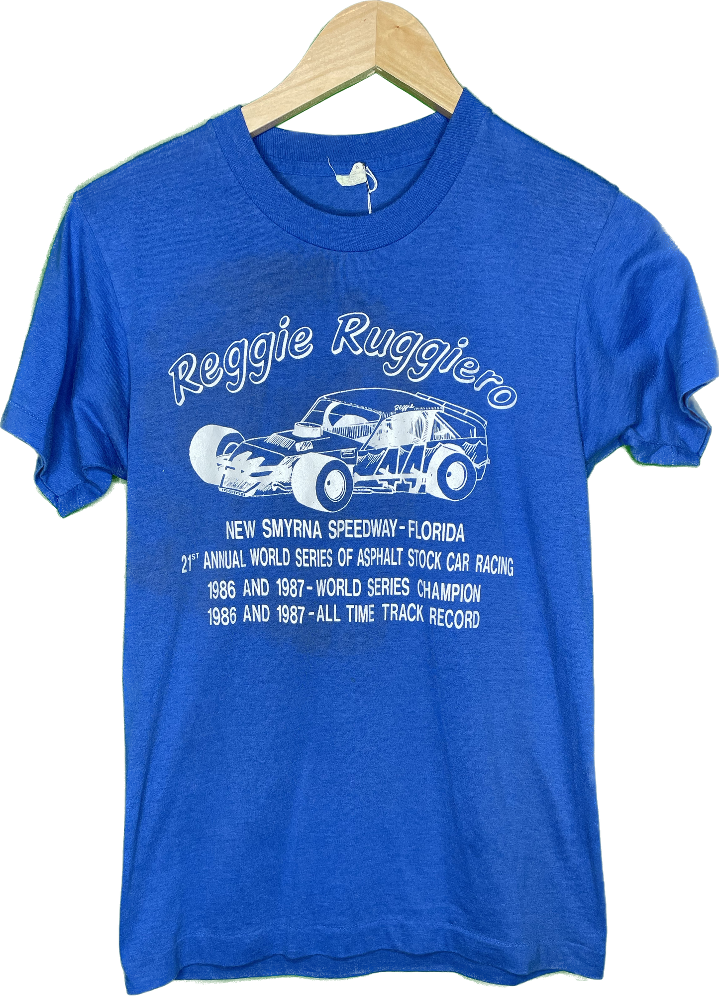 Vintage XS Reggie Ruggiero 80s Racing T-Shirt