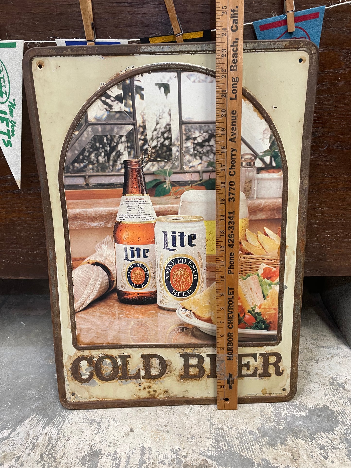 Vintage 80s Coors Lite Beer Metal Tin Sign Embossed