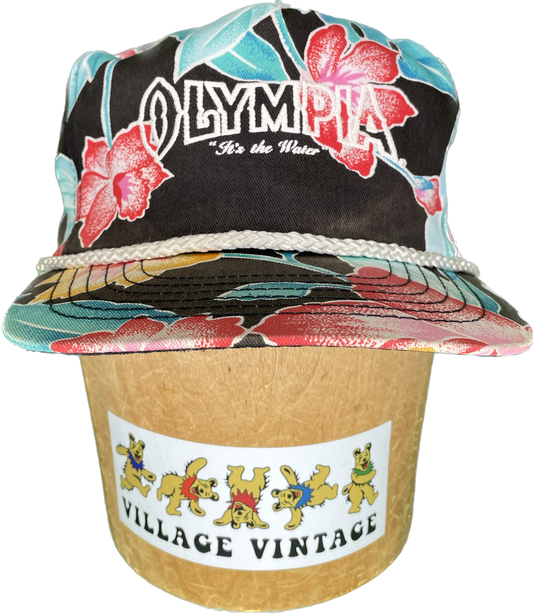 Vintage Olympia Beer Tropical AOP Adjustable SnapBack Trucker Rope Hat