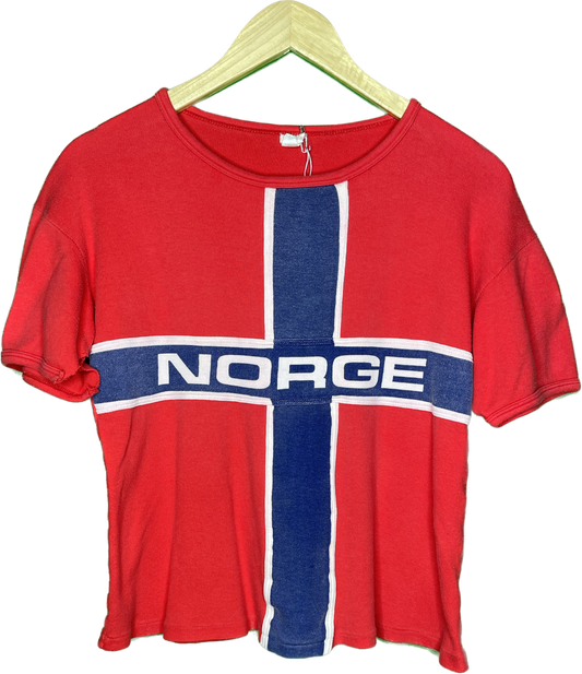 Vintage M 70s Norway Norge Flag Souvenir T-Shirt