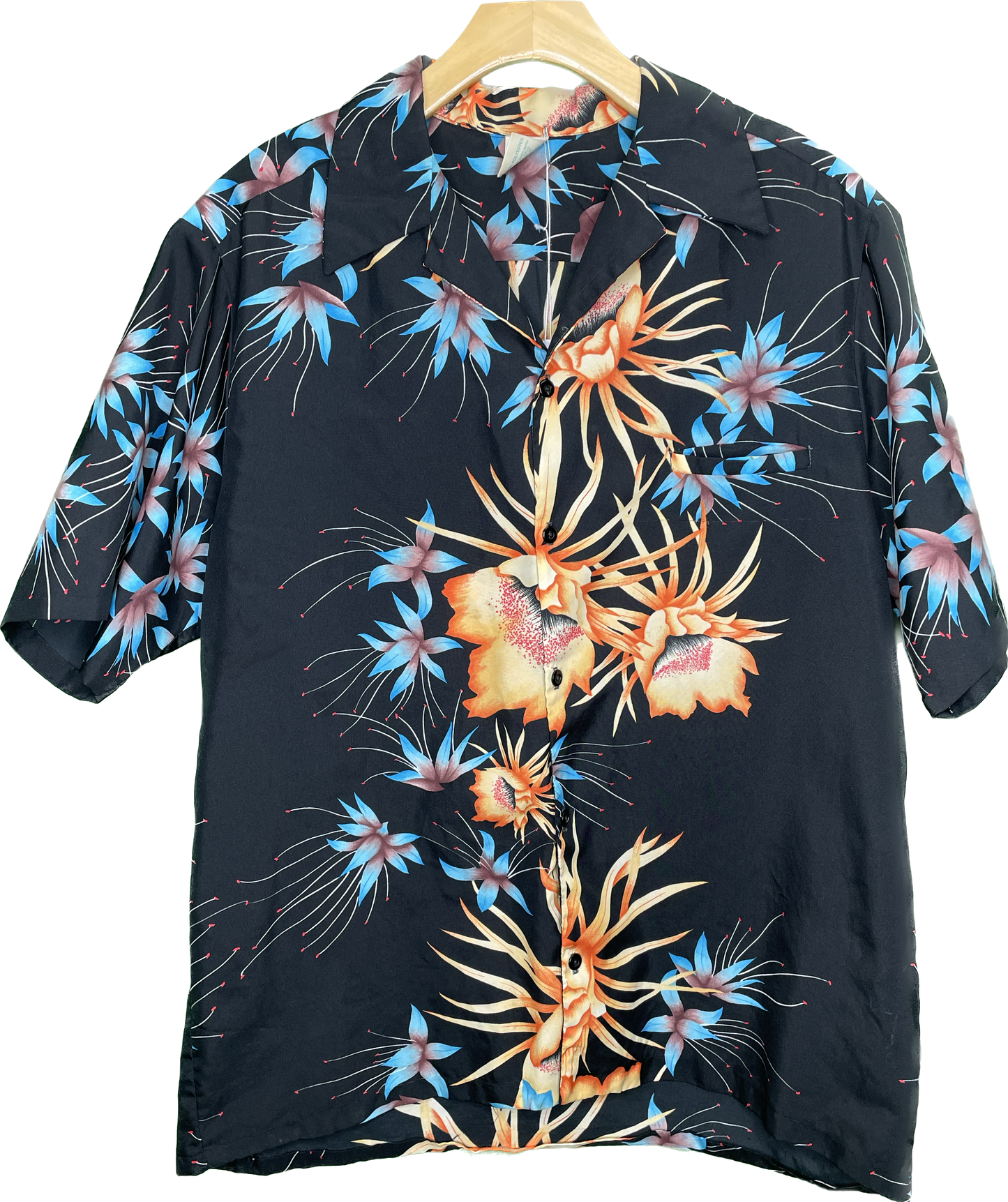 L/XL Men's Hawaiian Hawaii Floral Button Up All Over Print Shirt