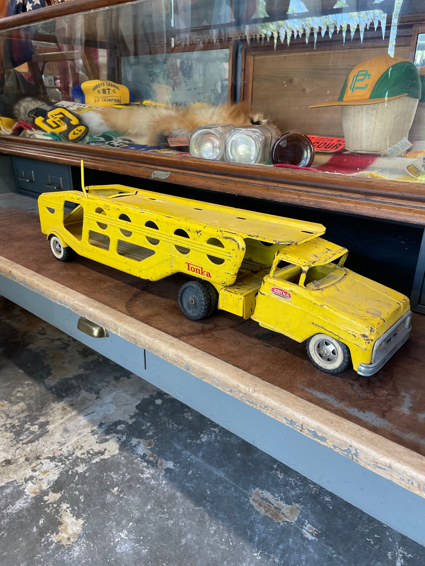 Vintage 50s Tonka Toy Car Hauler Pressed Steel Truck