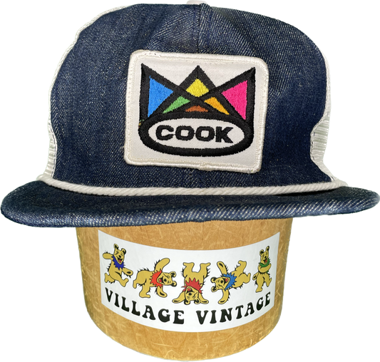 Vintage Denim Cook Primary Color Rope Snapback Trucker Hat