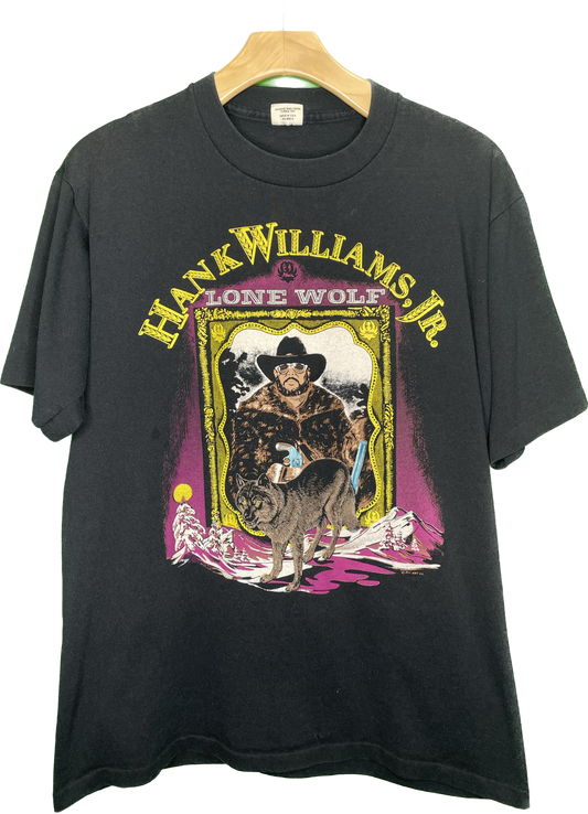 Vintage M/L Hank Williams Jr Lone Wolf Band Tour Concert T-Shirt