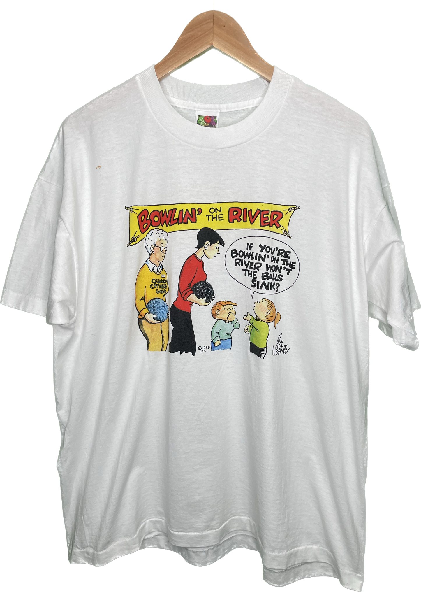 Vintage XL Comic Strip Family Circus Bowling T-Shirt