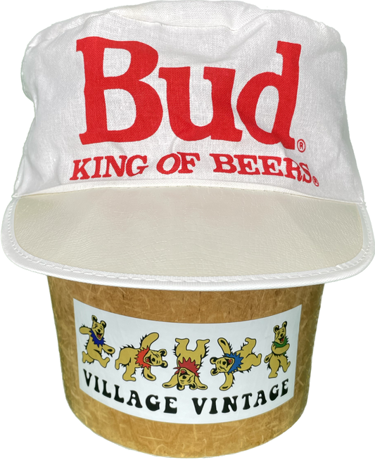 Vintage 90s Budweiser Beer Painters Hat