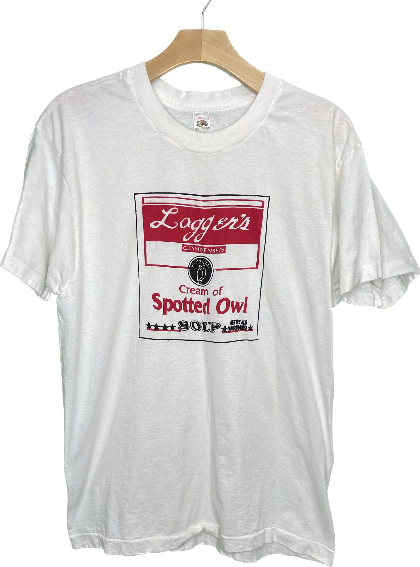 Vintage M Loggers Cream Of Spotted Owl Soup 80s  Single Stitch T-Shirt
