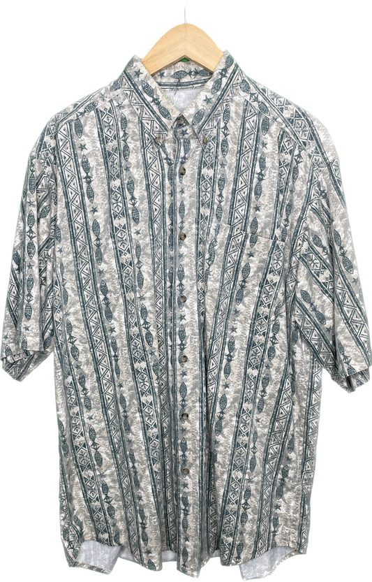 L/XL Woolrich Men's Button Up All Over Print Shirt