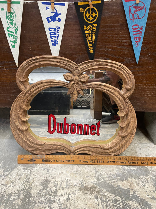 Vintage Dubonnet Red And Blonde Advertising Mirror