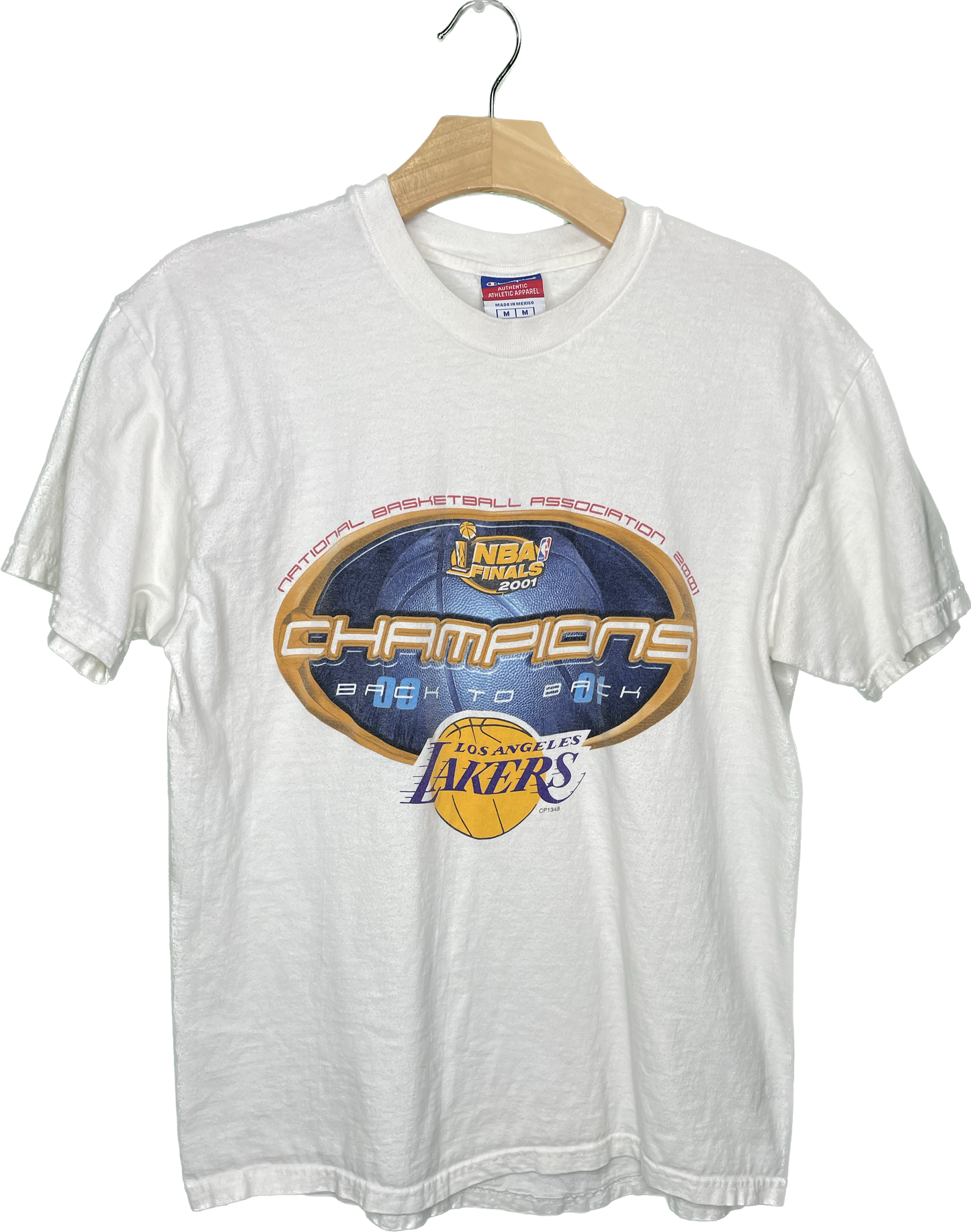Vintage S Los Angeles Lakers Y2K Back to Back Champions 00 01 T-Shirt
