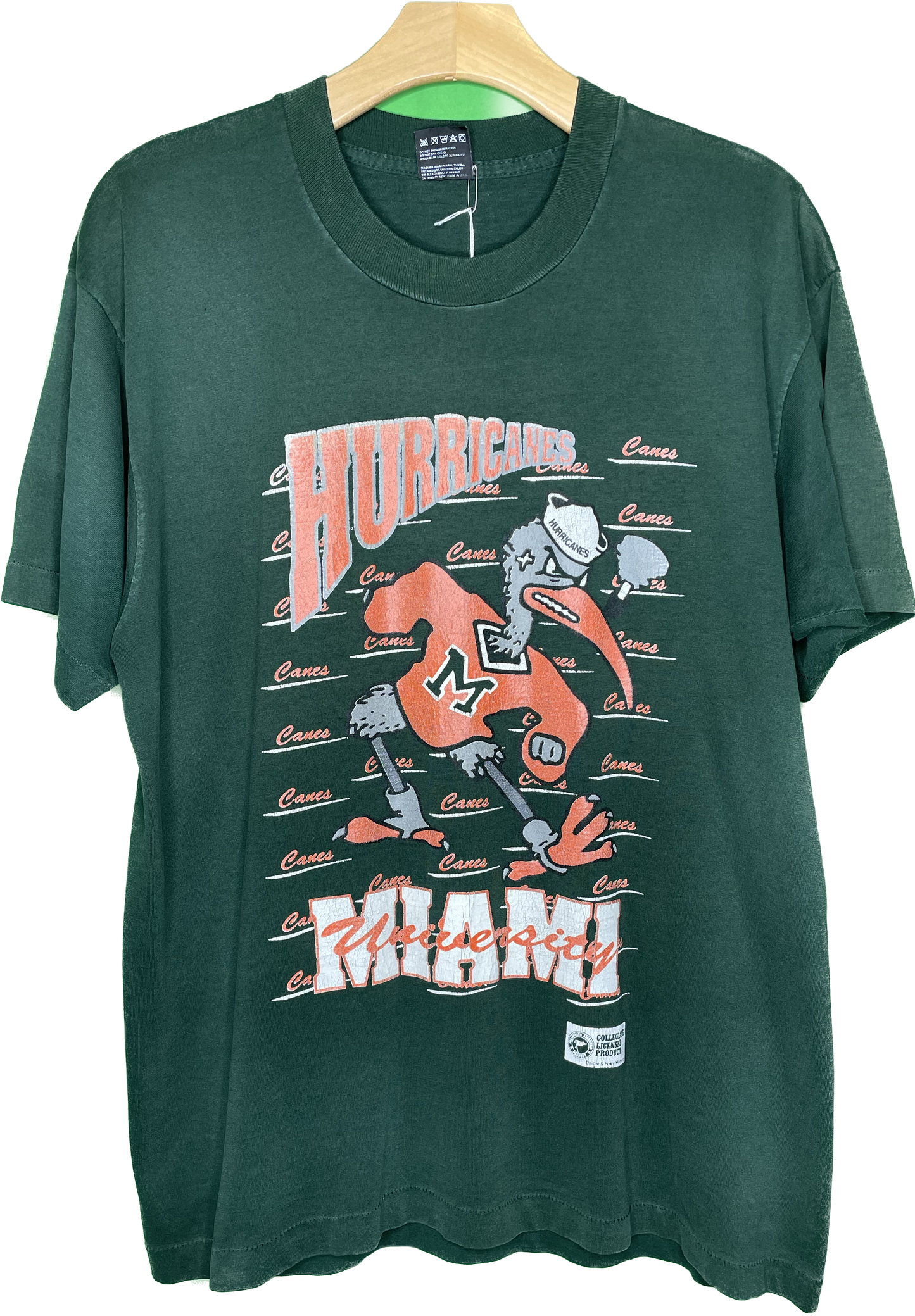 Vintage M Miami Hurricanes College Single Stitch T-Shirt