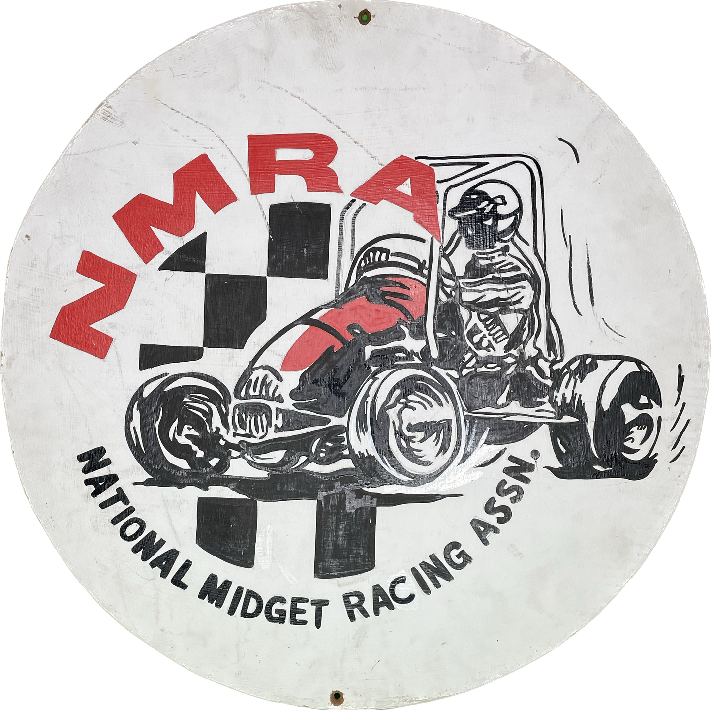 Vintage NMRA National Midget Racing Association Sign Wood Hand Painted