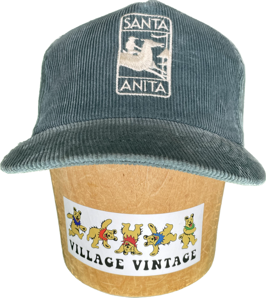 Vintage Santa Anita Park Corduroy Adjustable Trucker Hat