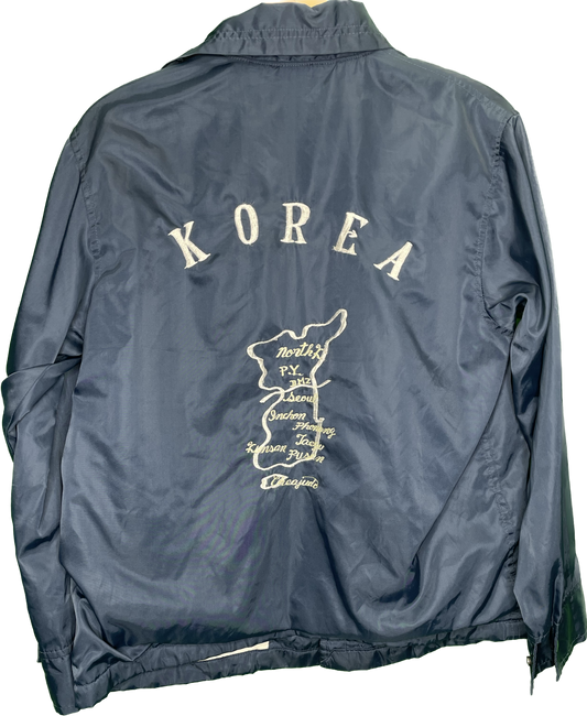 Vintage M 70s Korea Souvenir Embroidered Map Jacket