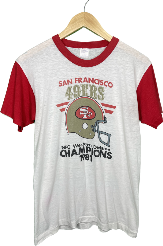 Vintage S/M San Francisco 49ers 1981 80s Thin Ringer T-Shirt