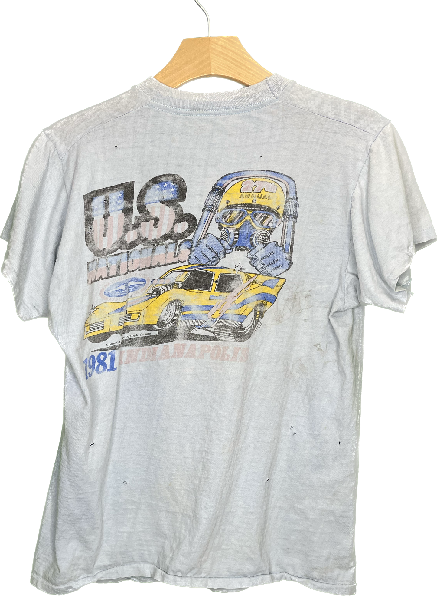Vintage S/M 1980 US Nationals Drag Race Worn Thin T-Shirt