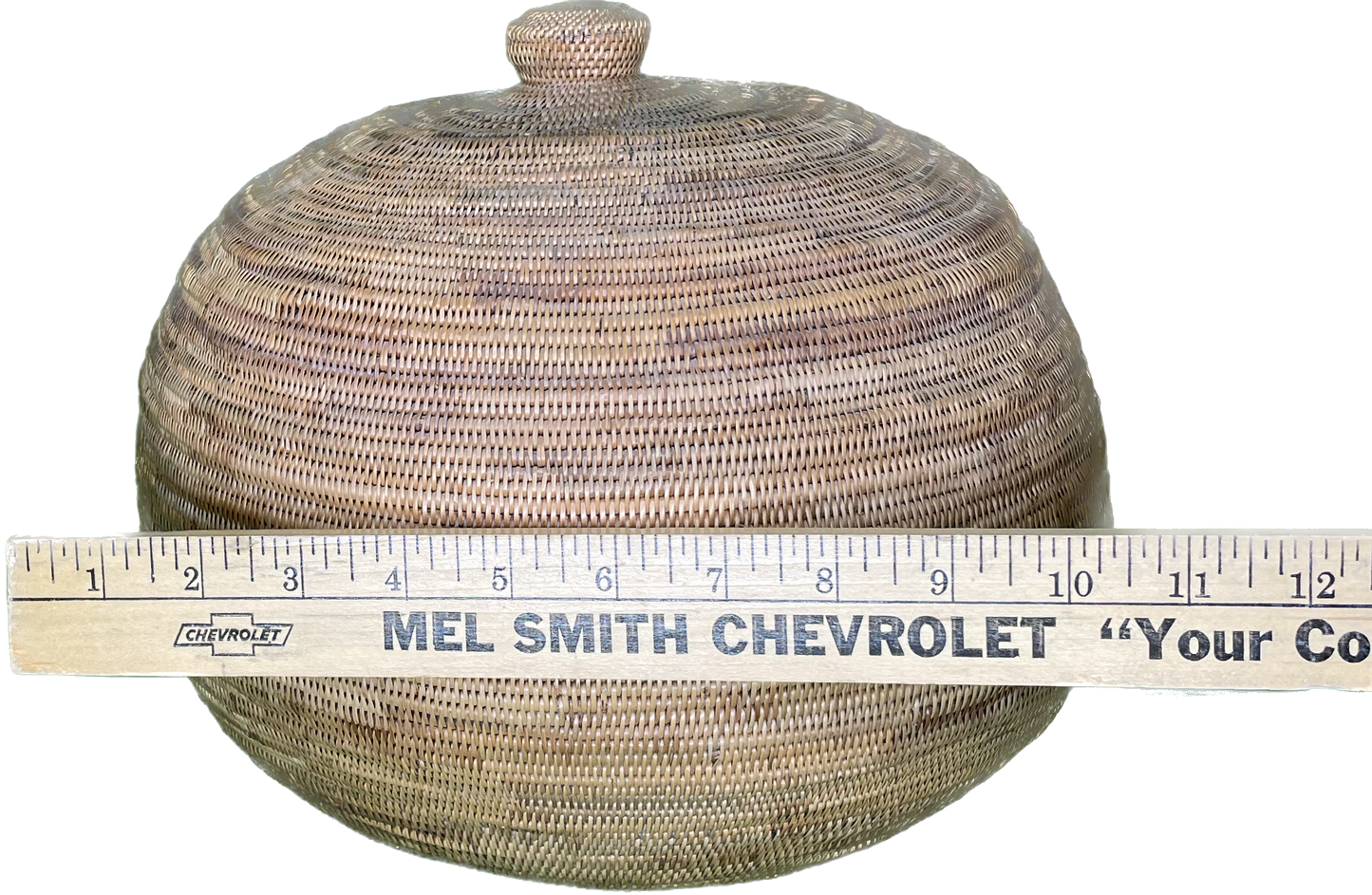 Vintage Pine Needle Woven Basket With Lid Quality