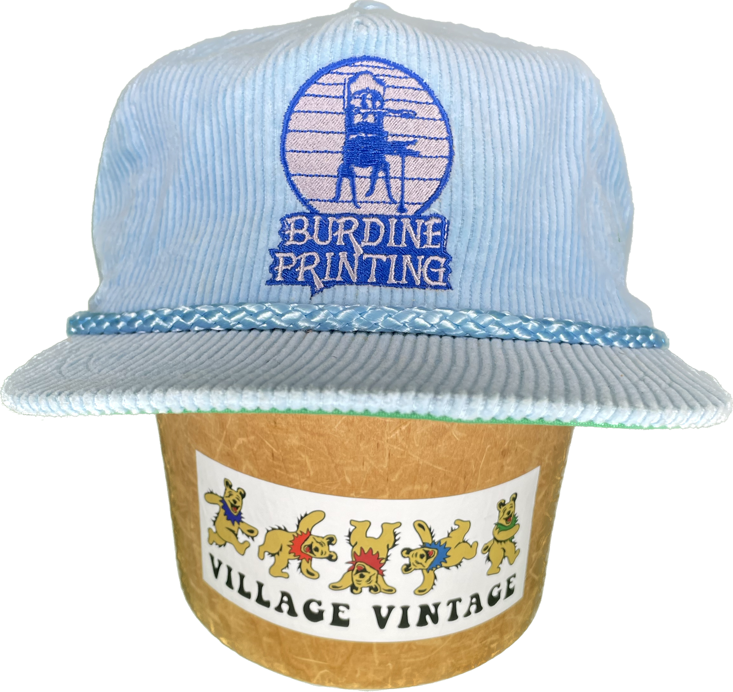 Vintage Burdine Printing Corduroy NOS Adjustable Rope Hat