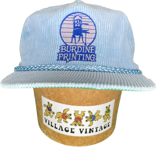 Vintage Burdine Printing Corduroy NOS Adjustable Rope Hat