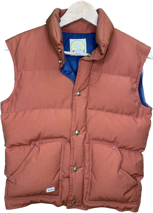 Vintage S 80s Puffer Button Up Vest