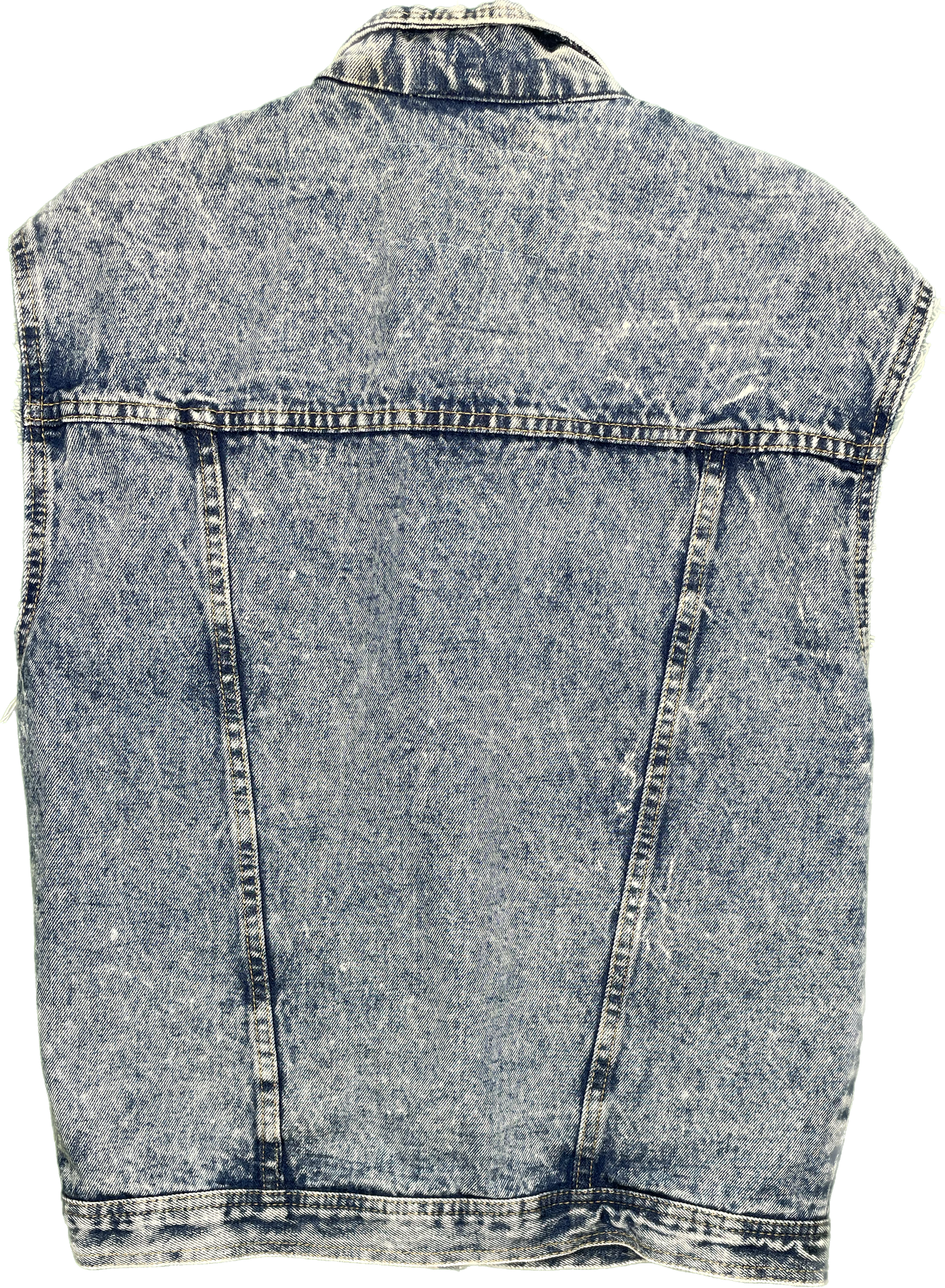 Vintage M/L 80s Acid Wash Denim Jean Cut Off Vest
