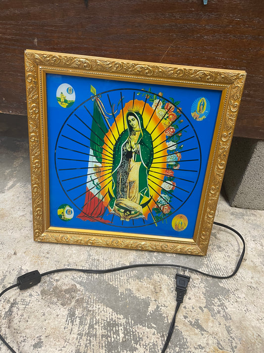 Vintage Religious Light Up Spinner Shadow Box Works