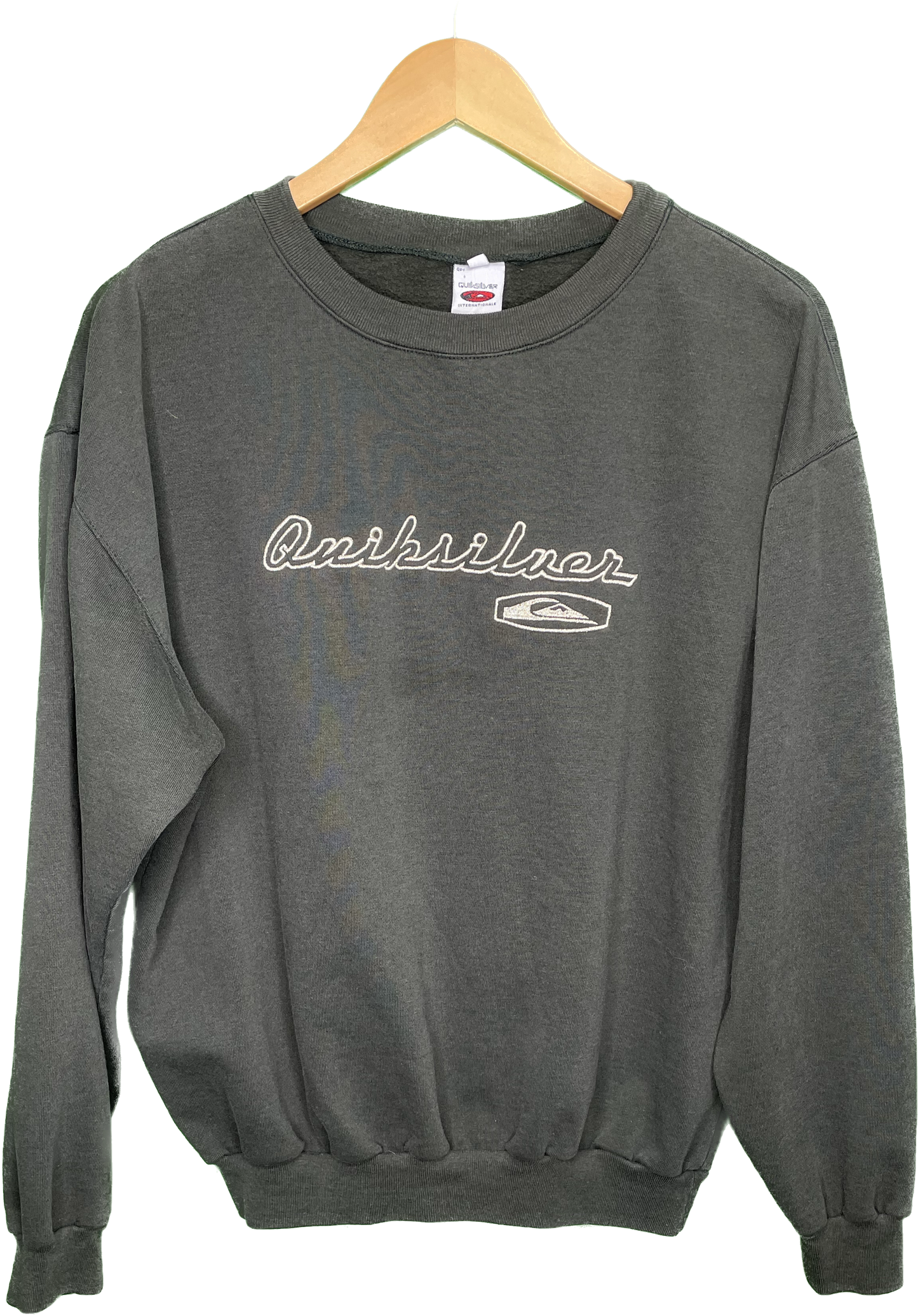 Vintage L/XL Quicksilver Embroidered 90s Surfing Sweatshirt