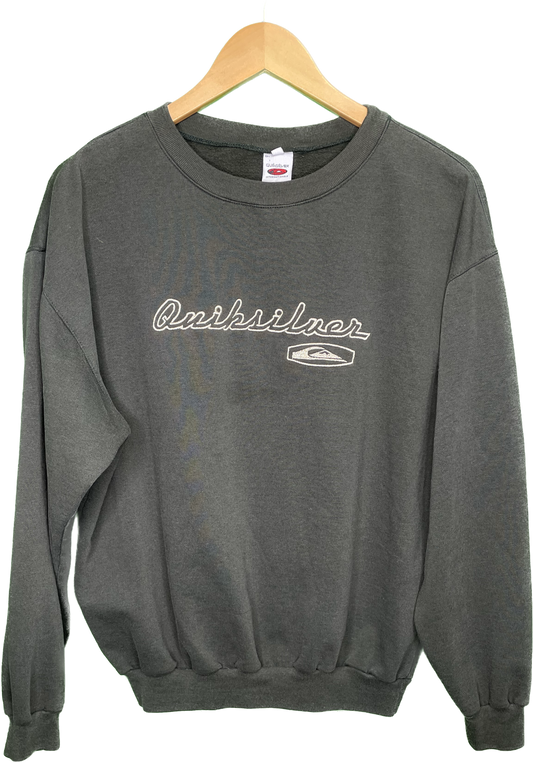 Vintage L/XL Quicksilver Embroidered 90s Surfing Sweatshirt