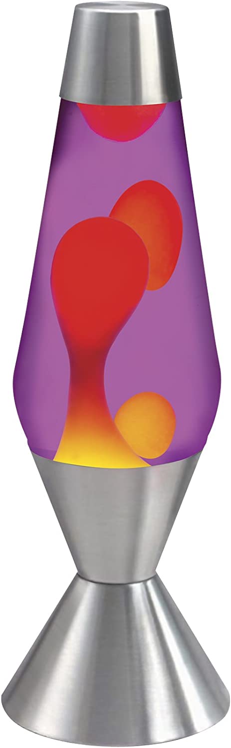16.3" Lava Lamp Yellow Purple Silver