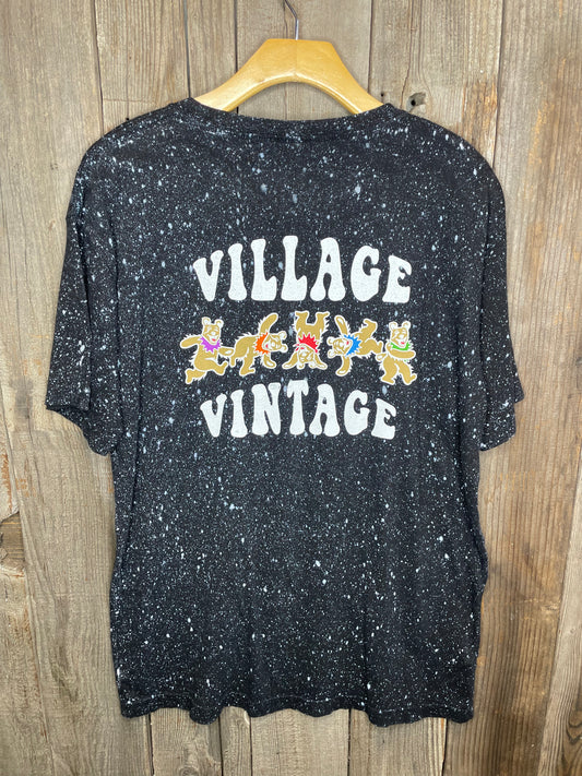 Village Vintage Logo Tee - Bleach Drops