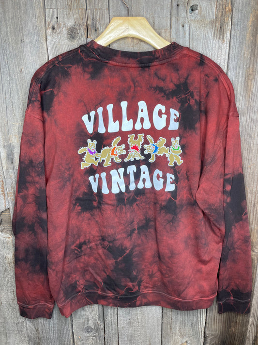 Village Vintage Logo Sweatshirt - Red Tie Dye