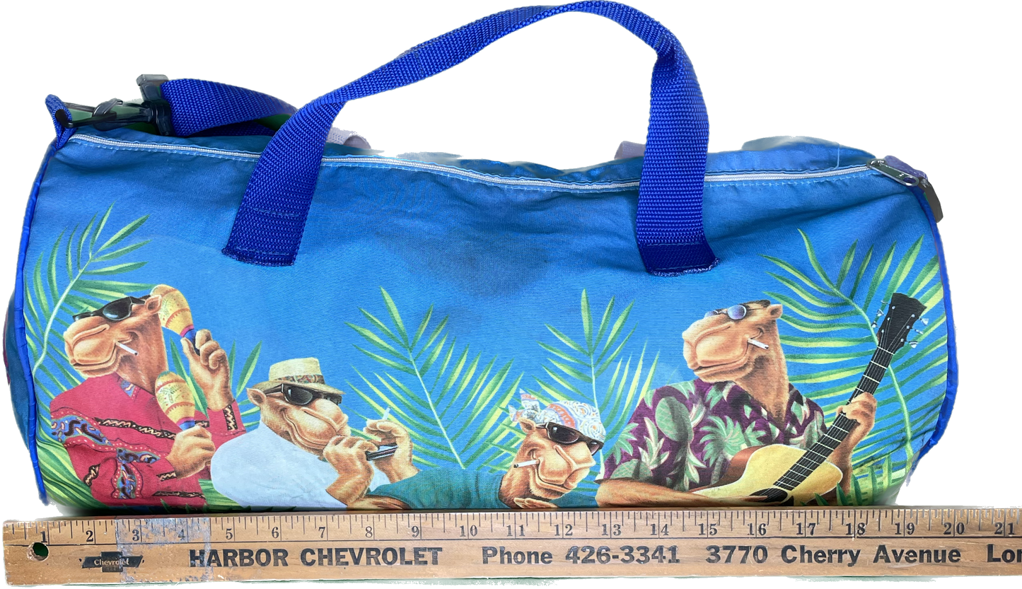 Vintage 90s Joe Camel Cigarettes Beach Band Duffle Travel Bag