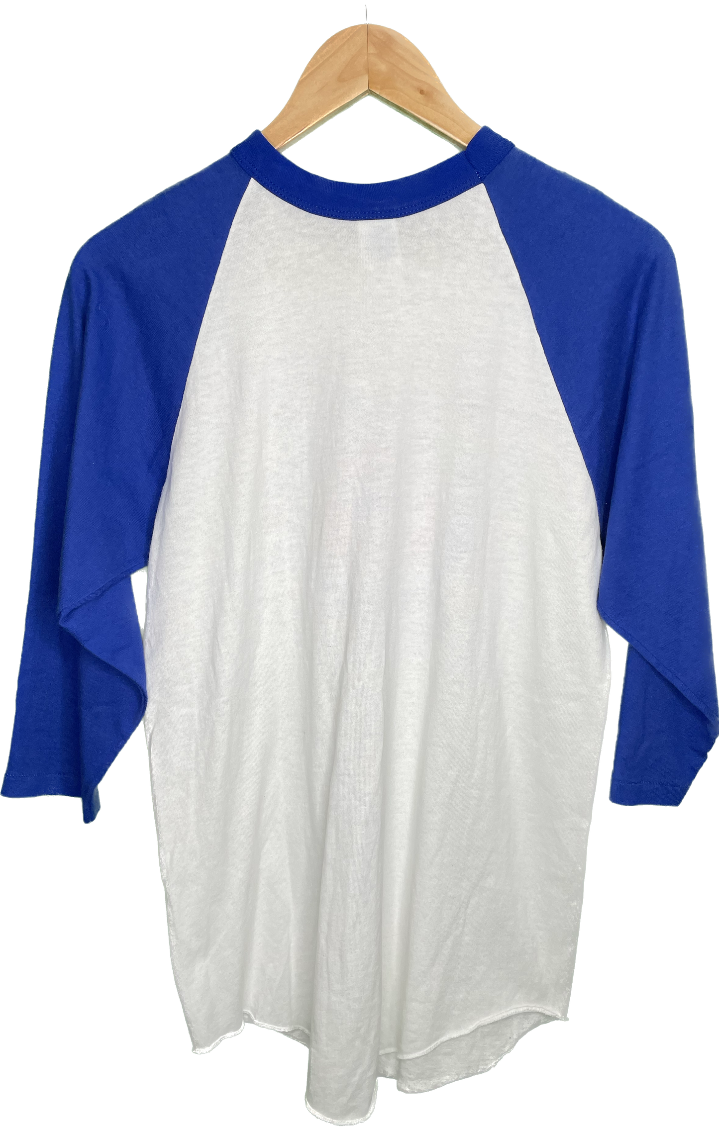 Vintage S/M Recycle Reduce Rewear Village Vintage Merch Blue Raglan T-Shirt