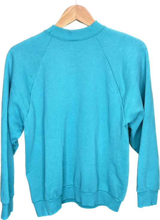 Vintage M/L Recycle Reduce Rewear Village Vintage Merch Light 90s Blue Crewneck Sweatshirt